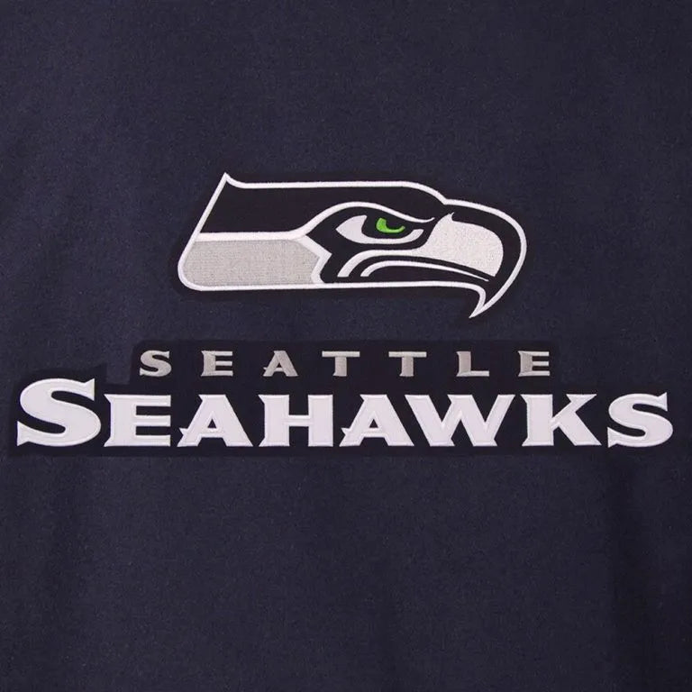 Seattle Seahawks Navy Blue All Wool Men's Varsity Letterman Jacket