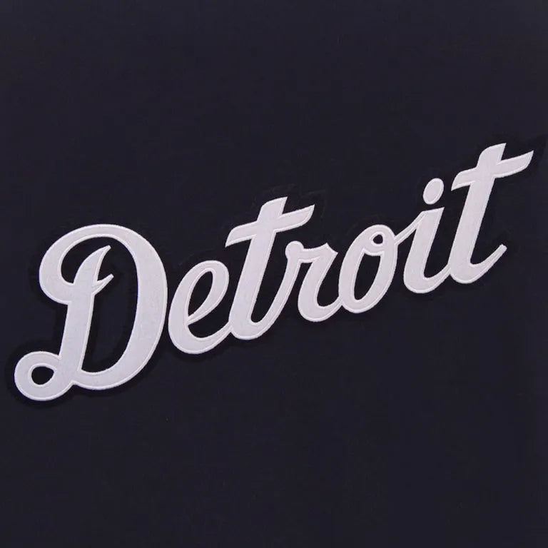 Detroit Tigers Navy Wool & White Leather Sleeves Varsity Men's Jacket