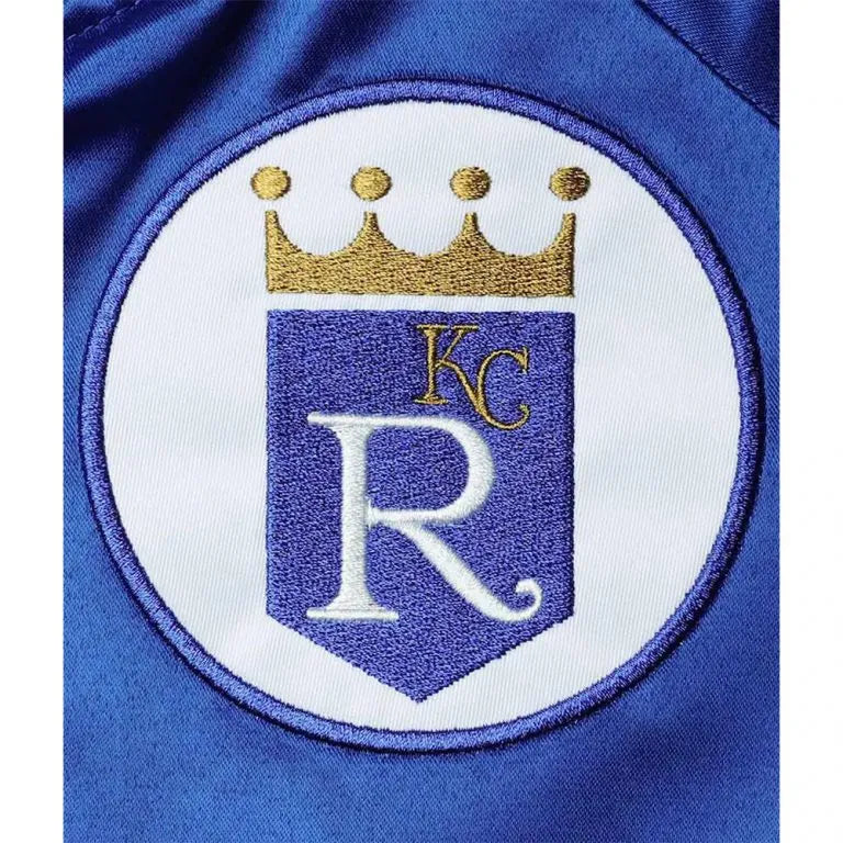Kansas City Royals Full-Snap Bomber Royal Blue Satin Lightweight Men's Jacket