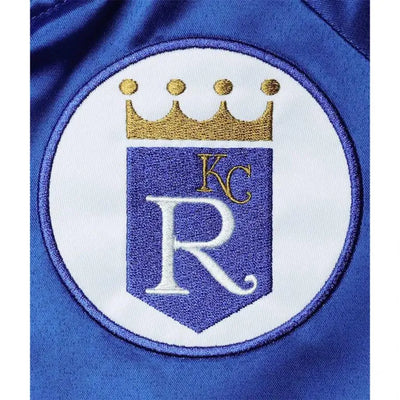 Kansas City Royals Full-Snap Bomber Royal Blue Satin Lightweight Men's Jacket