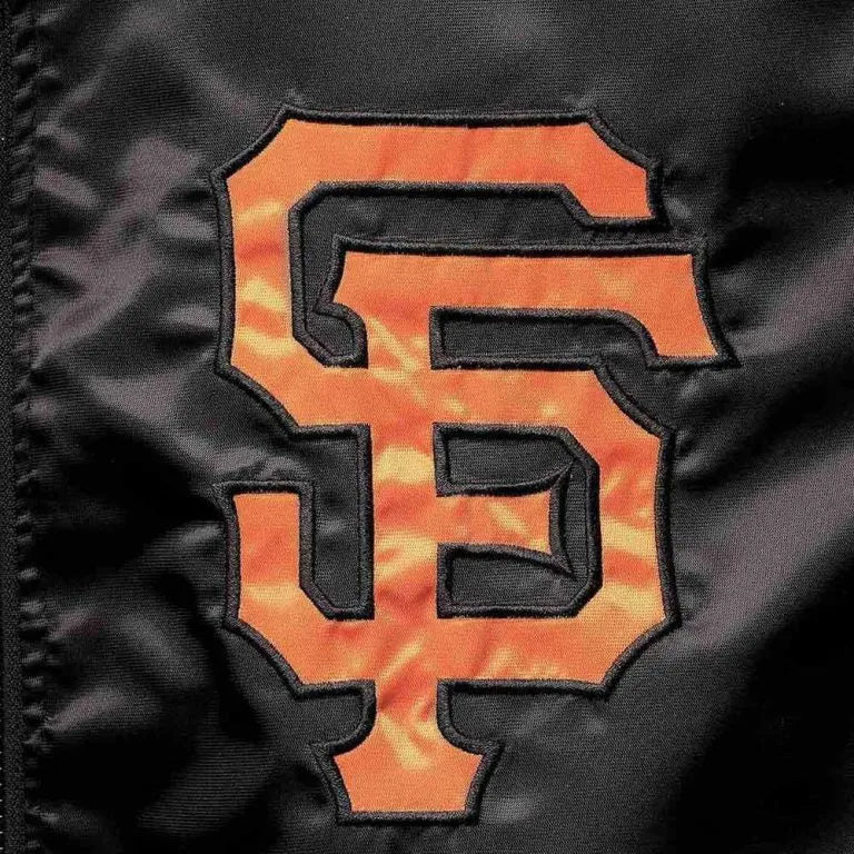 San Francisco Giants The Captain II Full-Snap Black Satin Men's Jacket