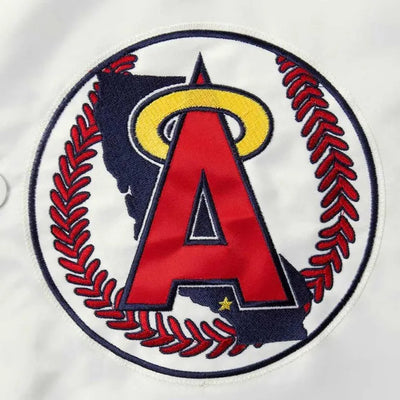 Los Angeles Angels The Legend Full- Snap White/Red Satin Men's Jacket