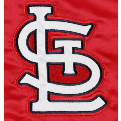 St. Louis Cardinals Midfield Varsity Full-Snap Red Satin Men's Jacket