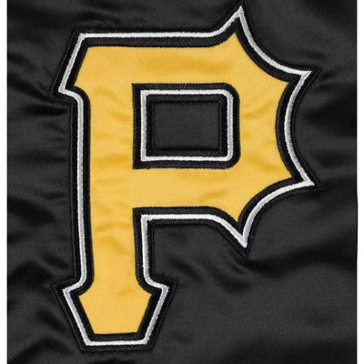 Pittsburgh Pirates Midfield Varsity Black Satin Full-Snap Men's Jacket