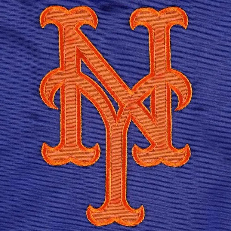 New York Mets Pick & Roll Blue Satin Full-Snap Men's Jacket