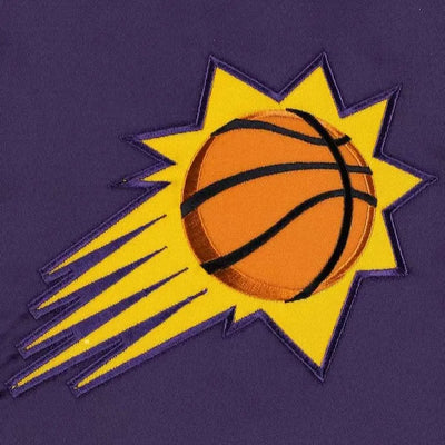 Phoenix Suns Force Play Full-Snap Varsity Purple Satin Men's Bomber Jacket