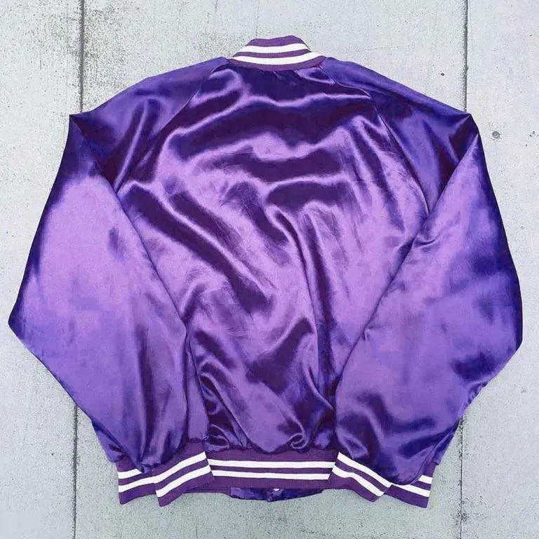 1990’s Phoenix Suns Full-Snap Varsity Purple Satin Men's Bomber Jacket