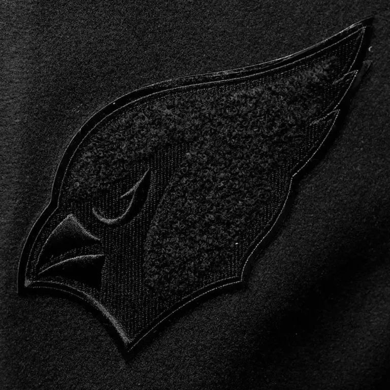 Arizona Cardinals Black Wool & Leather Sleeves Varsity Men's Letterman Jacket