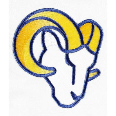 Los Angeles Rams Line Up Full-Snap Varsity White Satin Men's Bomber Jacket