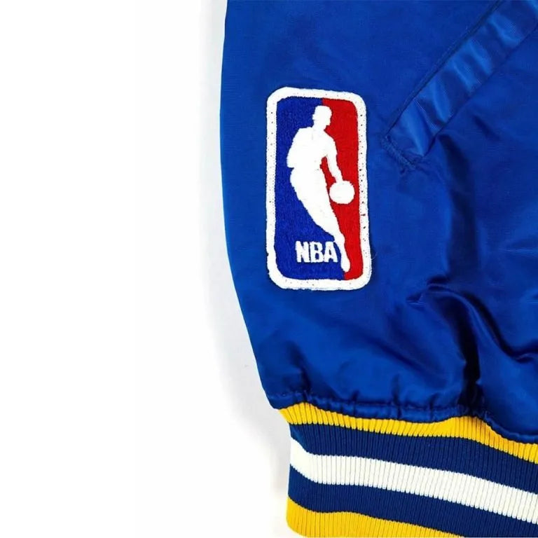 Indiana Pacers Vintage Style Full-Snap Varsity Royal Blue Satin Men's Bomber Jacket
