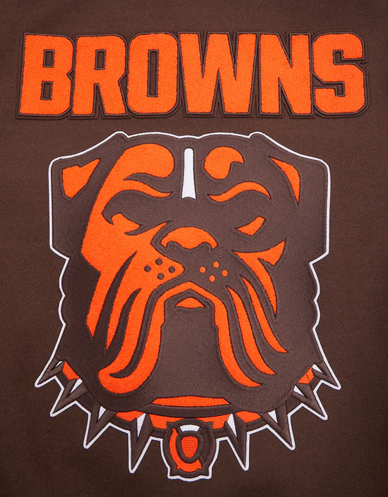 Cleveland Browns Mashup Brown Wool & White Genuine Leather Sleeves Men's Varsity Jacket