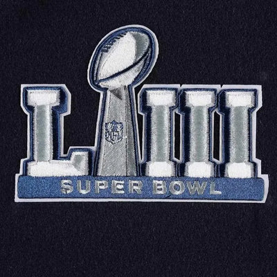 New England Patriots Mash Up Navy Blue Wool & White Genuine Leather Sleeves Men's Varsity Letterman Jacket