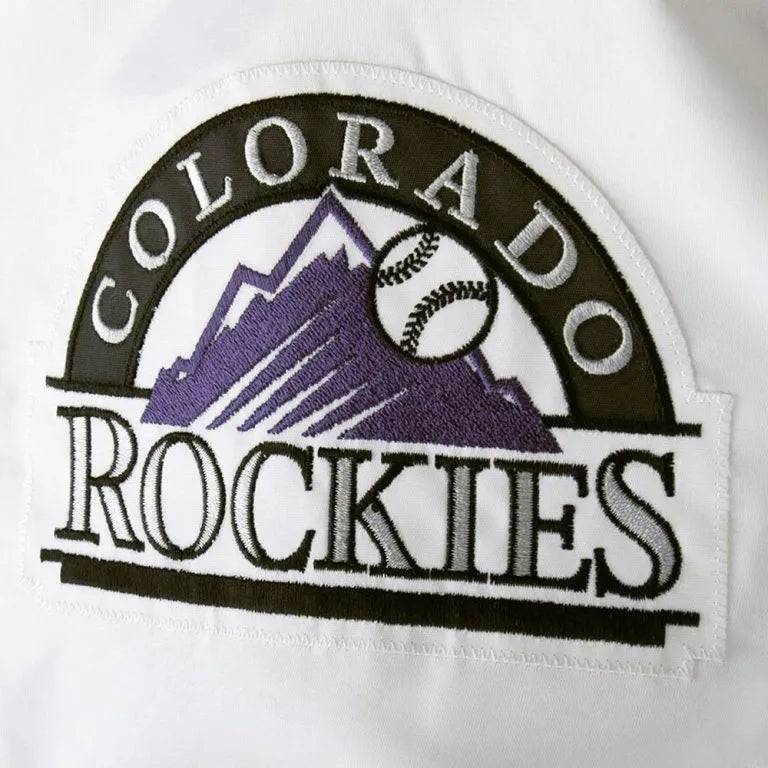 Colorado Rockies The Legend Full-Snap White/Black Satin Men's Jacket