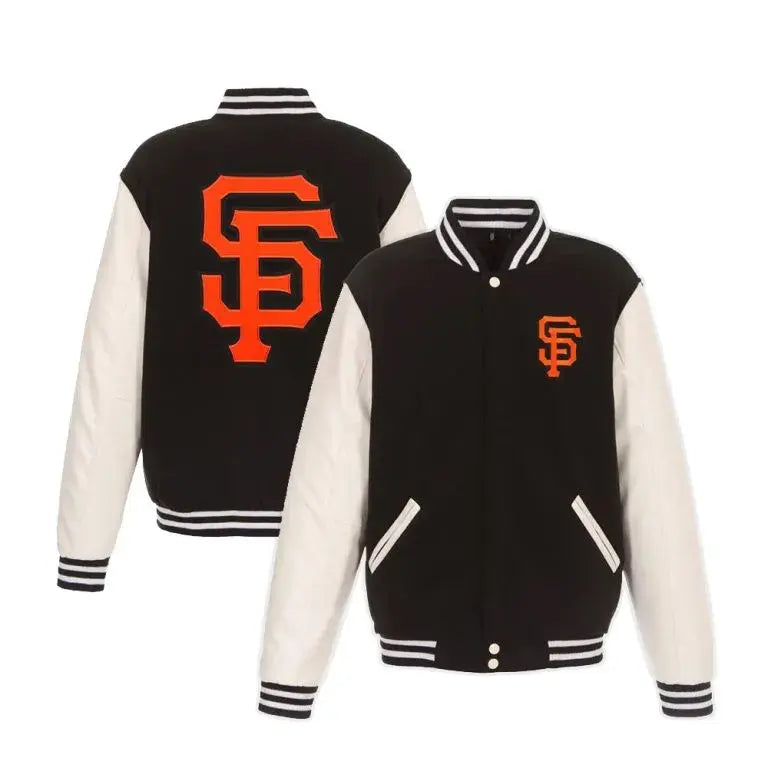San Francisco Giants Black Wool & White Leather Sleeves Varsity Men's Jacket