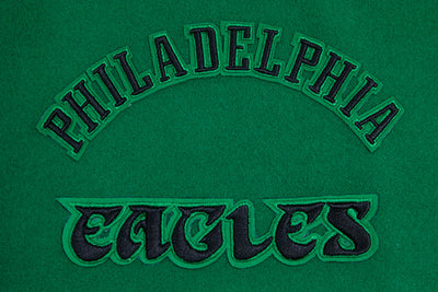 Philadelphia Eagles Mash Up Retro Classic Green Wool & White Genuine Leather Sleeves Men's Varsity Letterman Jacket