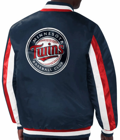 Minnesota Twins The Ace Navy Blue Satin Full-Snap Men's Jacket