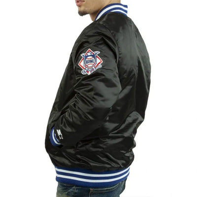 Los Angeles Dodgers National Bomber Full-Snap Black Satin Men's Jacket