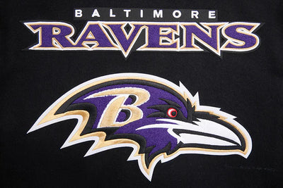 Baltimore Ravens Black Wool and White Leather Sleeves Varsity Men's Jacket