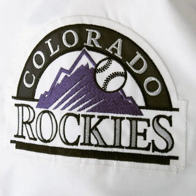 Colorado Rockies The Legend Full-Snap White/Black Satin Men's Jacket