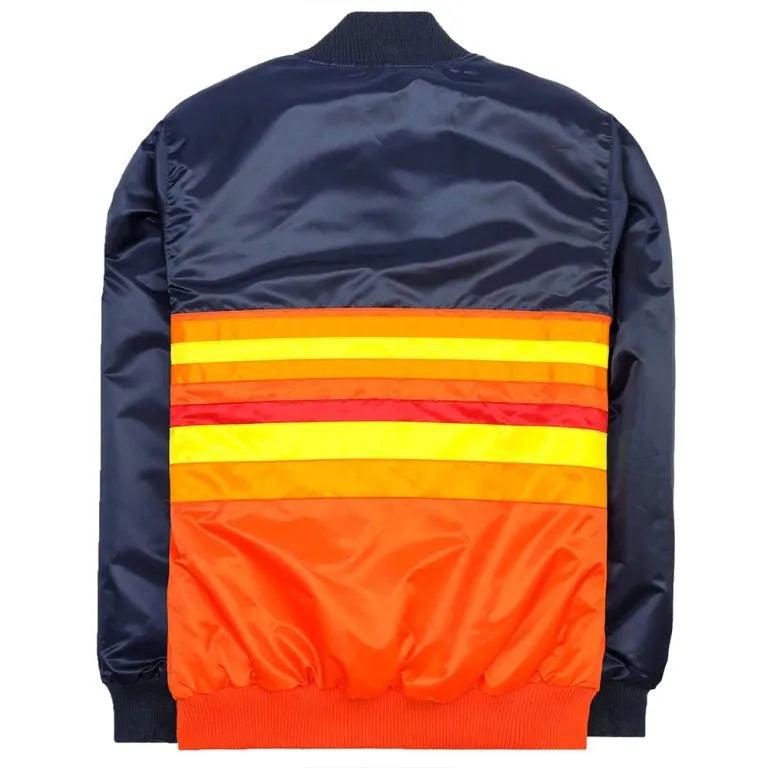 Houston Astros Navy/Orange Satin Full-Snap Men's Jacket