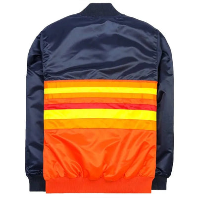 Houston Astros Navy/Orange Satin Full-Snap Men's Jacket