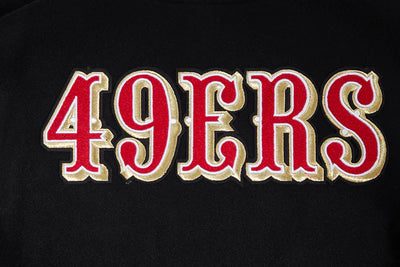 San Francisco 49ers Mash Up Retro Classic Black Wool & White Genuine Leather Sleeves Men's Varsity Letterman Jacket