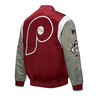 Philadelphia Phillies Cooperstown Team Origins Full-Snap Burgundy/Gray Satin Men's Jacket