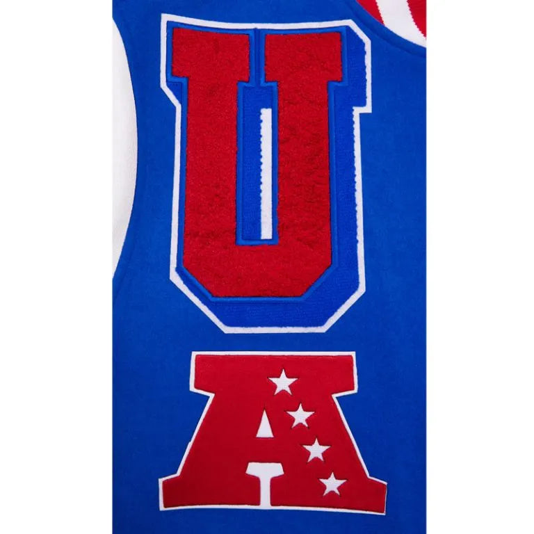 Buffalo Bills Mash Up Royal Blue Wool and White Leather Sleeves Varsity Men's Letterman Jacket