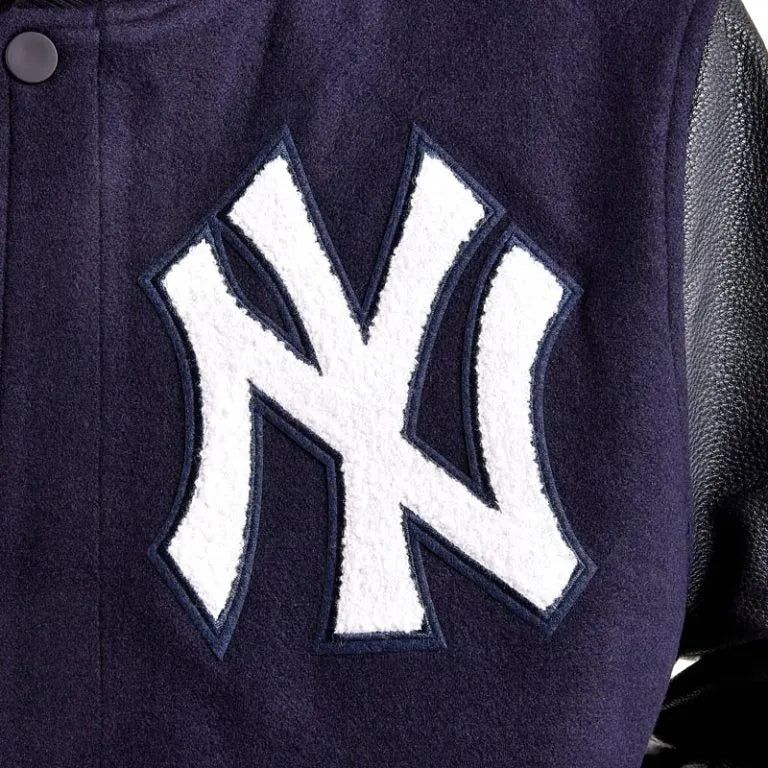 NY Yankees Murderers Row Navy Wool & Black Leather Varsity Men's Jacket