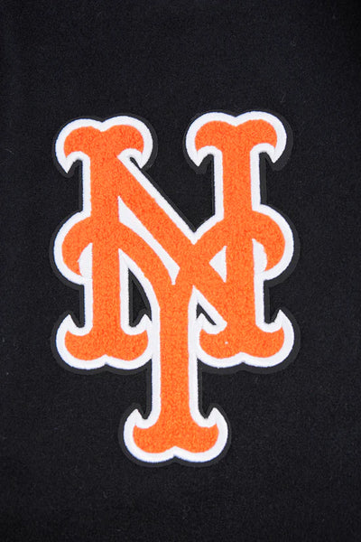 New York Mets Varsity Black Wool & Leather Sleeves Men's Jacket
