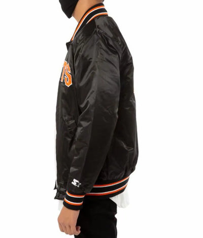 San Francisco Giants Full-Snap Black Satin Men's Jacket