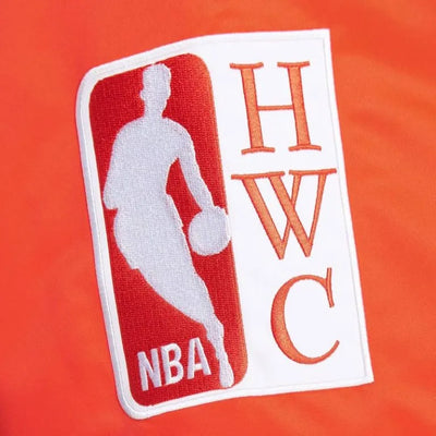 New York Knicks Primetime Full-Snap Varsity Royal Blue and Orange Satin Men's Bomber Jacket