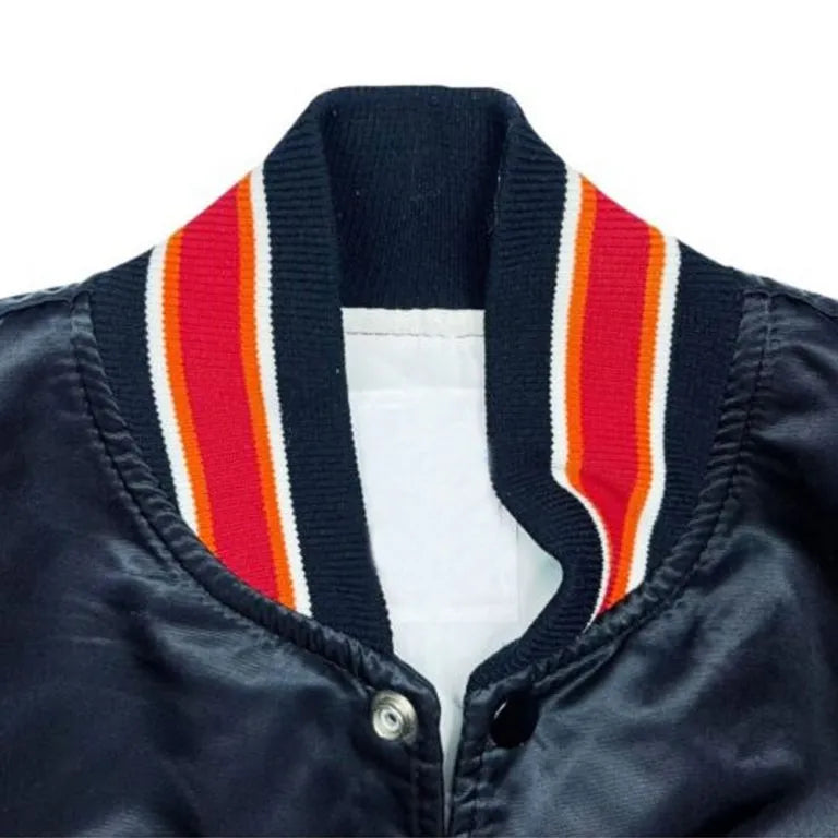 90s Miami Heat NBA Full-Snap Varsity Black Satin Men's Bomber Jacket