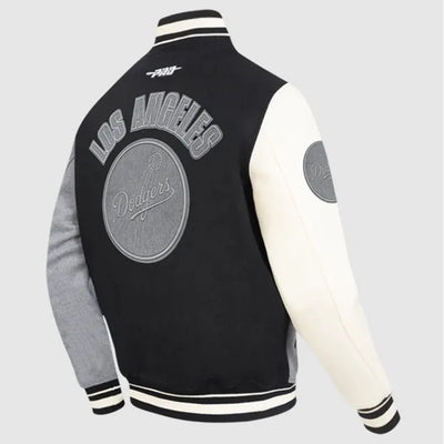 Los Angeles Dodgers Reverse French Terry Full-Zip Multi Wool Varsity Men's Jacket