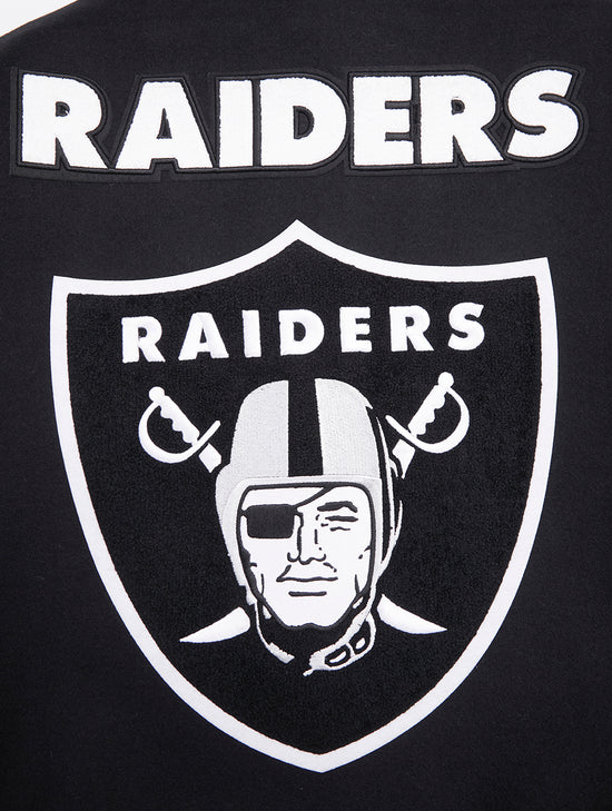 Los Vegas Raiders Mashup Black Wool and Genuine Leather Sleeves Men's Varsity Letterman Jacket