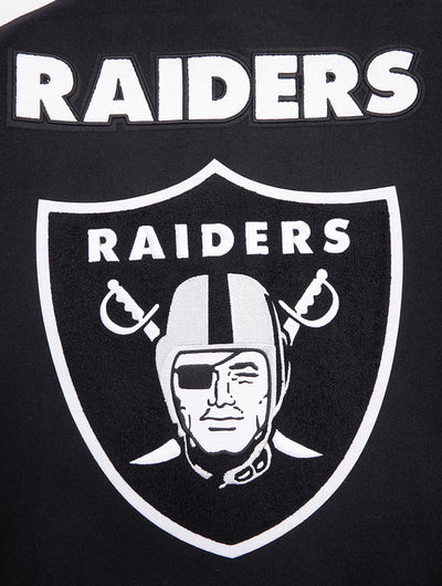 Los Vegas Raiders Mashup Black Wool and Genuine Leather Sleeves Men's Varsity Letterman Jacket