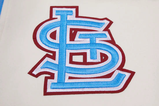 Louis Cardinals White Wool & Blue Leather Sleeves Varsity Men's Jacket