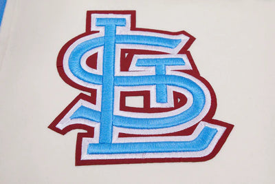 Louis Cardinals White Wool & Blue Leather Sleeves Varsity Men's Jacket