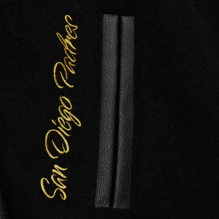 San Diego Padres Black Out Vintage Logo Full-Snap Varsity Men's Jacket