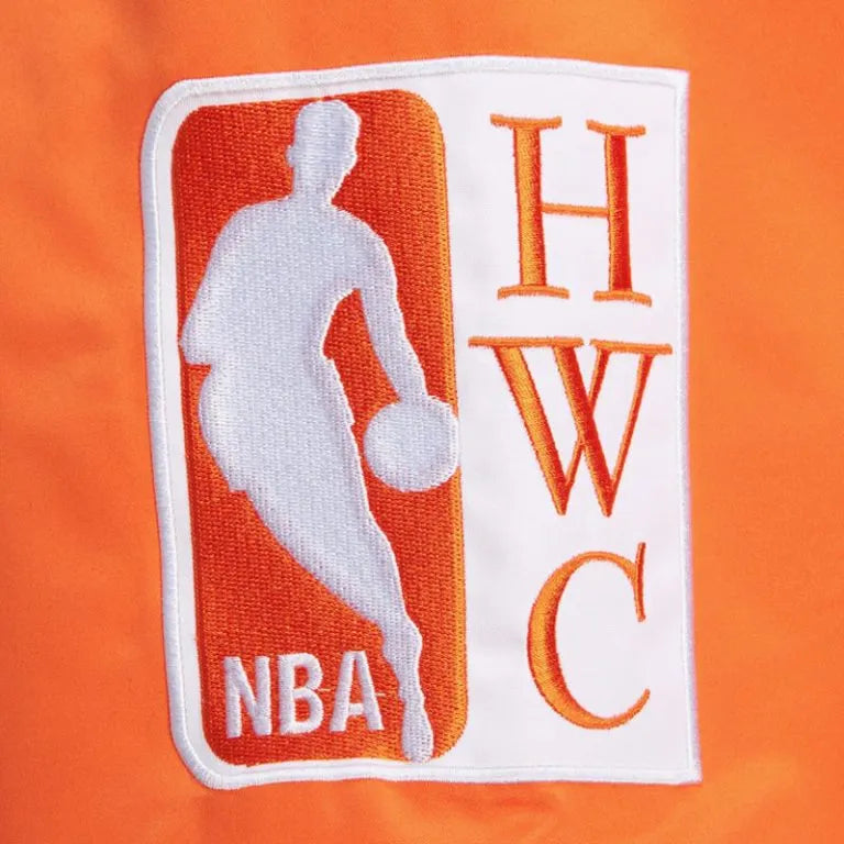 Phoenix Suns Primetime Full-Snap Varsity Orange and Purple Satin Men's Bomber Jacket