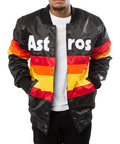 Astros Houston Bomber Black Satin Men's Jacket
