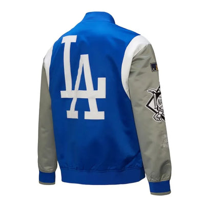Los Angeles Dodgers Cooperstown Team Origins Full-Snap Royal/Gray Satin Men's Jacket