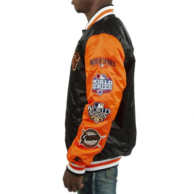 San Francisco Giants Champs Patches Orange/Black Full-Snap Satin Men's Jacket
