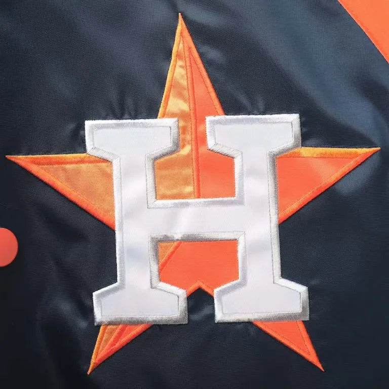 Houston Astros The Lead Off Hitter Navy/Orange Satin Men's Jacket