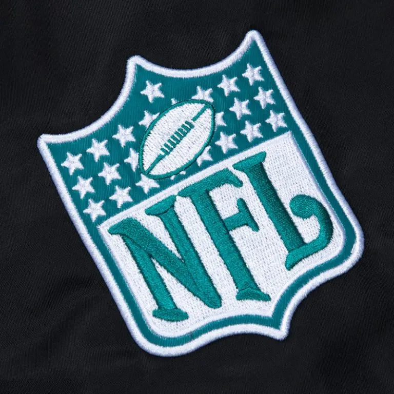 Miami Dolphins Full-Snap Varsity Black Satin Men's Bomber Jacket