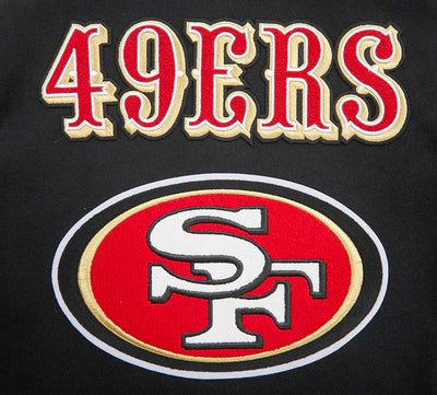 San Francisco 49ers Mash Up Retro Classic Black Wool & Genuine Leather Sleeves Men's Varsity Letterman Jacket
