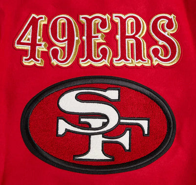 San Francisco 49ers Mash Up Retro Classic Red Wool & Black Genuine Leather Sleeves Men's Varsity Letterman Jacket