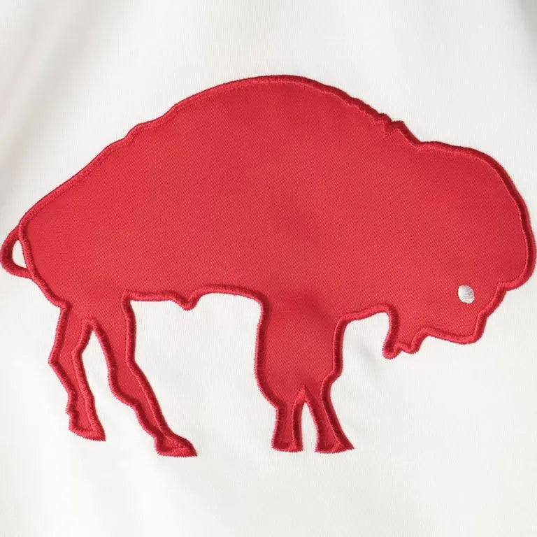 Buffalo Bills Clean Up Throwback Full-Snap Varsity Royal Blue and White Satin Men's Bomber Jacket