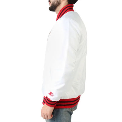 NBA Chicago Bulls Champions Full-Snap Varsity White Satin Men's Bomber Jacket