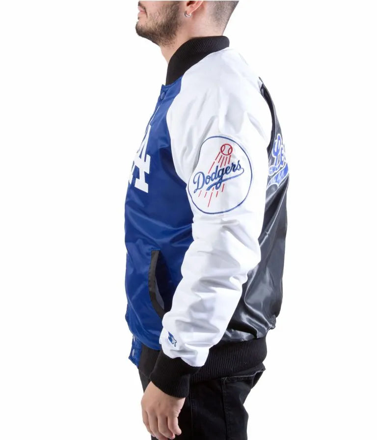 Los Angeles Dodgers Tri-Color Satin Varsity Men's Jacket